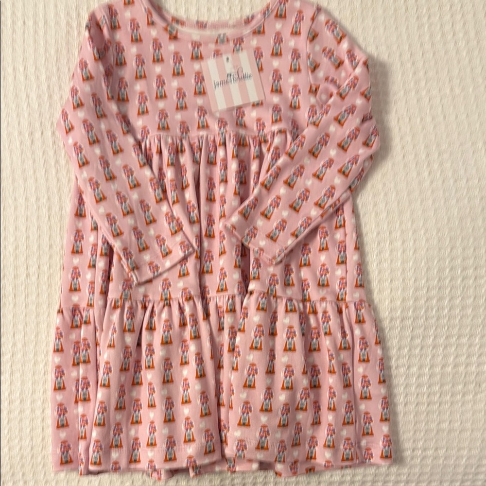 Pink Casual Sundress with Long Sleeves